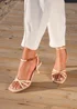 Linzi Faro Natural Raffia Strappy Heeled Sandals - Size 4 Image 1