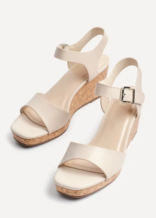 Linzi Sierra Sand Faux Leather Cork Platform Wedge - Size 6 Image 4