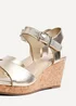 Linzi Sierra Gold Cork Platform Wedges - Size 6 Image 4