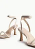 Linzi Elevate Sand Faux Leather Barely There Stiletto Heeled Sandals - Size 6 Image 4