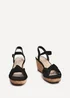 Linzi Elyah Black Faux Suede Cork Wedge - Size 8 Image 3