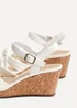 Linzi Elyah White Faux Leather Cork Wedge - Size 4 Image 5