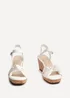 Linzi Elyah White Faux Leather Cork Wedge - Size 4 Image 3
