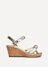 Linzi Elyah Gold Faux Leather Cork Wedge - Size 6 Image 2