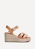 Linzi Sheena Tan Faux Leather Crossover Espadrille Platform Wedge - Size 5 Image 2