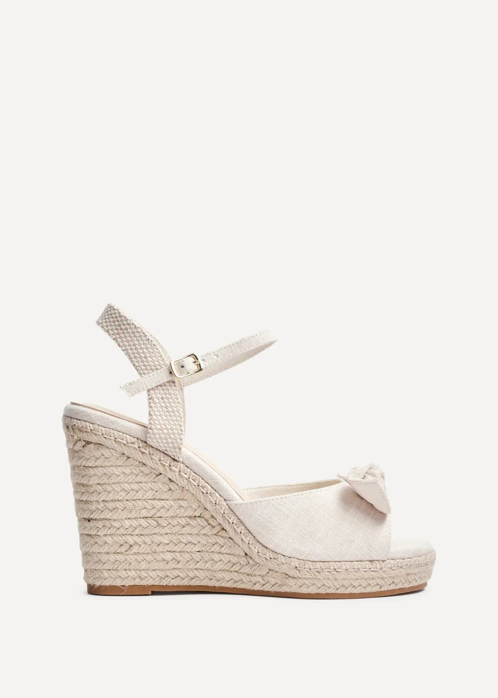 Linzi Portofino Beige Canvas Espadrille Wedge - Size 5 Image 2