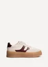 Linzi Kaia Sand & Burgundy Faux Leather Lace Up Flatform Trainers - Size 5 Image 2