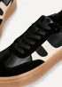 Linzi Kaia Black & Nude Faux Leather Lace Up Flatform Trainers - Size 7 Image 4