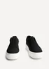Linzi Henley Black Textured Slip On Platform Trainers - Size 6 Image 3