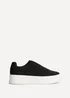 Linzi Henley Black Textured Slip On Platform Trainers - Size 6 Image 2
