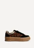 Linzi Nyra Leopard Print Lace Up Flatform Trainers - Size 6 Image 2