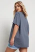 Yours Curve Grey Embroidered Boho Diamond Oversized T-Shirt - Size 26-28 Image 3