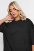 Yours Curve Black Oversized Boxy T Shirt - Size 26-28 Image 5
