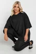Yours Curve Black Oversized Boxy T Shirt - Size 26-28 Image 1