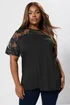 Yours Curve Black Floral Burnout Boxy T Shirt - Size 14 Clothing Image 1