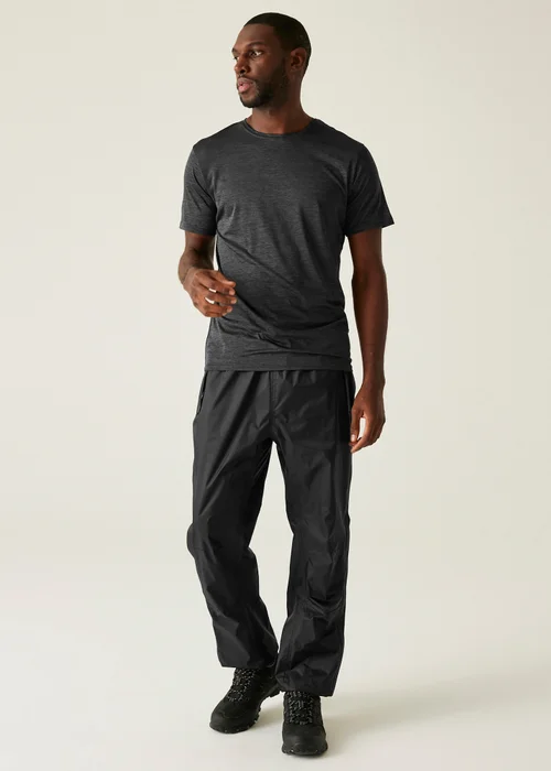 Regatta Black Active Waterproof Breathable Isolite Overtrousers - 3XL Image 3