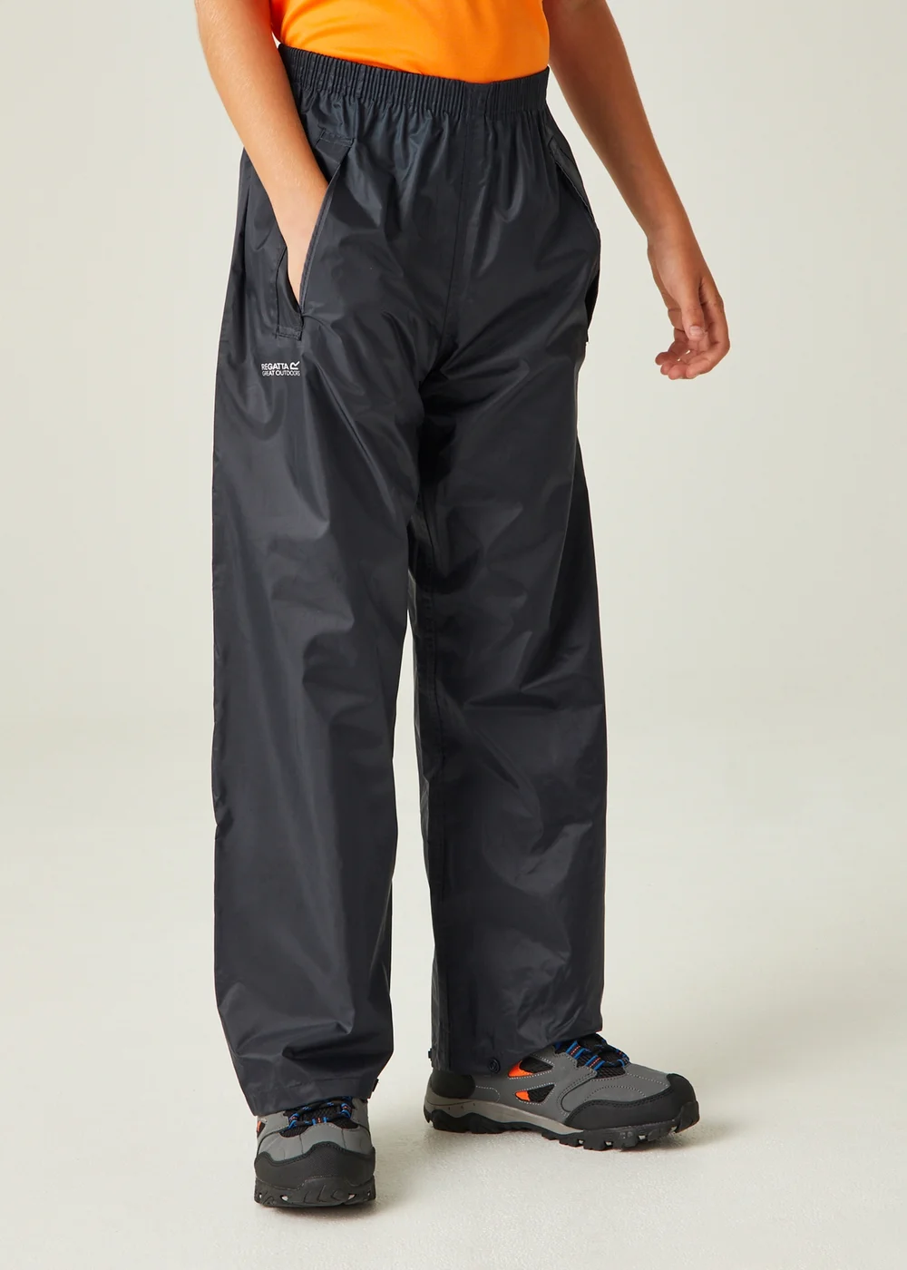 Regatta Navy Kids Stormbreak Waterproof Hydrofort Overtrousers (3-16 Years) - Age 14 Years Image 1