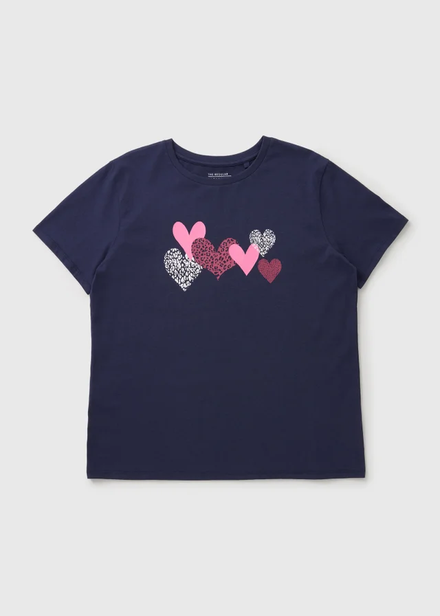 Navy Heart Graphic T-Shirt