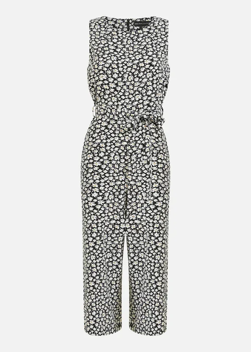 Yumi Black Ditsy Daisy Culotte Jumpsuit - 6 Image 3