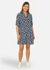 Yumi Navy Geo Print Tunic With Pockets - 14 Image 1