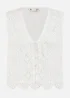 Yumi White Crochet Lace Tie Waistcoat - 16 Image 3