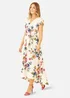 Yumi Ivory Floral Wrap Dip Hem Dress - 12 Image 2