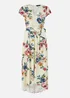 Yumi Ivory Floral Wrap Dip Hem Dress - 12 Image 3
