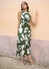 Yumi Green Cotton Abstract Print Maxi Dress With Tie Back - 16 Image 3