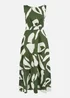 Yumi Green Cotton Abstract Print Maxi Dress With Tie Back - 16 Image 5