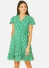 Yumi Green Ditsy Floral Wrap Frill Dress - 18 Image 1
