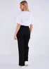 Gini London Black Textured Elasticated Waist Flared Trousers - S/M Image 2