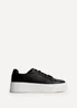 Linzi Jersey Black Faux Leather Lace Up Flatform Trainers - Size 5 Image 2
