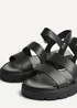 Linzi Tayla Wide Fit Black Faux Leather Gladiator Style Two Strap Sandal - Size 5 Image 4