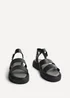 Linzi Tayla Wide Fit Black Faux Leather Gladiator Style Two Strap Sandal - Size 5 Image 3