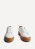 Linzi Blanca White Faux Leather Lace-Up Flatform Trainers - Size 5 Image 3