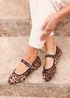 Linzi Graceful Leopard Print Ballet Pumps - Size 3 Image 1