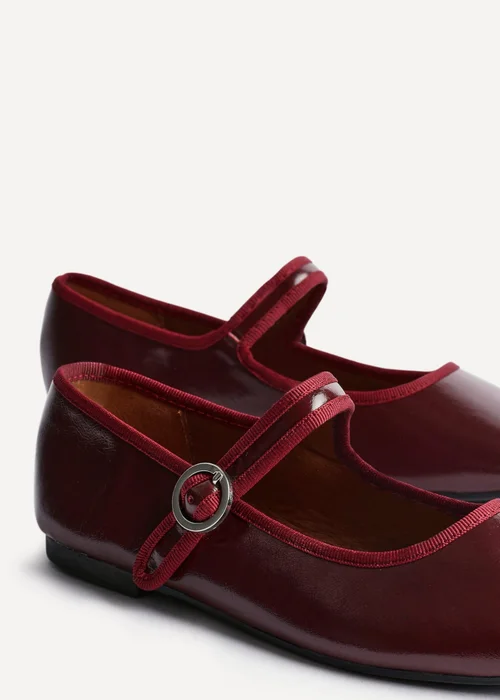 Linzi Graceful Burgundy Faux Leather Ballet Pumps - Size 5 Image 4