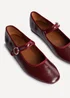 Linzi Graceful Burgundy Faux Leather Ballet Pumps - Size 5 Image 5