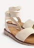 Linzi Denia Wide Fit Nude Faux Leather Footbed Two Part Sandal - Size 6 Image 5