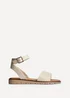 Linzi Denia Wide Fit Nude Faux Leather Footbed Two Part Sandal - Size 6 Image 2