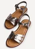 Linzi Twirl Wide Fit Pewter Faux Leather Two Part Sandal - Size 5 Image 5