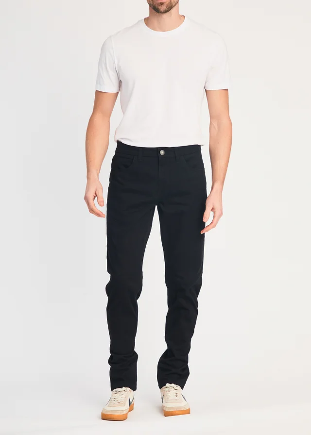 French Connection Black Cotton Five-Pocket Chino Trousers