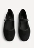Linzi Graceful Black Faux Suede Ballet Pumps - Size 5 Image 5