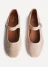 Linzi Graceful Nude Faux Suede Ballet Pumps - Size 5 Image 4