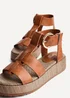 Linzi Tori Tan Faux Leather Gladiator Flatform Sandals - Size 7 Image 4
