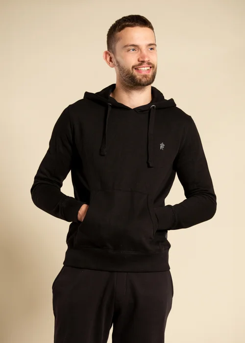 French Connection Black Cotton Blend Hoody - Medium Image 1