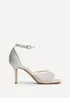 Linzi Encanta Ivory Satin Diamante Mesh Stiletto Heeled Sandal - Size 5 Image 2