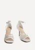 Linzi Encanta Ivory Satin Diamante Mesh Stiletto Heeled Sandal - Size 5 Image 3