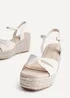 Linzi Sian Wide Fit Nude Canvas Linked Design Wedges - Size 5 Image 4
