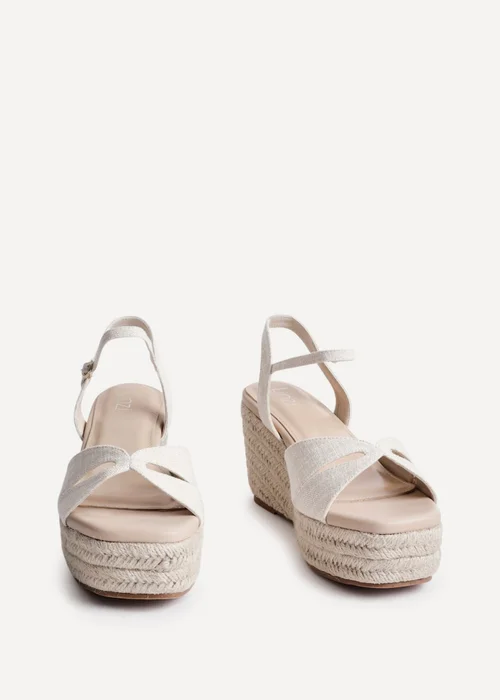 Linzi Sian Wide Fit Nude Canvas Linked Design Wedges - Size 5 Image 3